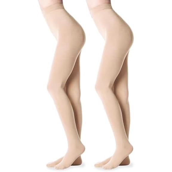 2 Pairs Fleece Lined Tights for Women - 100D Opaque Warm Winter Pantyhose