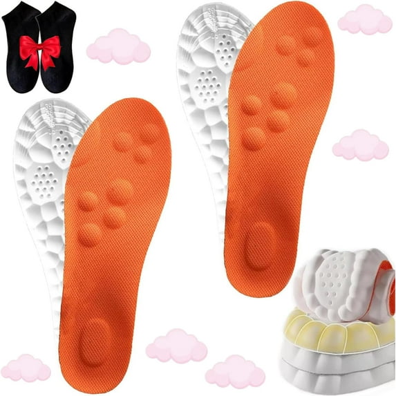 2 Pairs Footstr Insoles for Men Women, Breathable Soft Foam Shoe Insole, Footstrips Massage Orthopedic Insoles with Arch Support