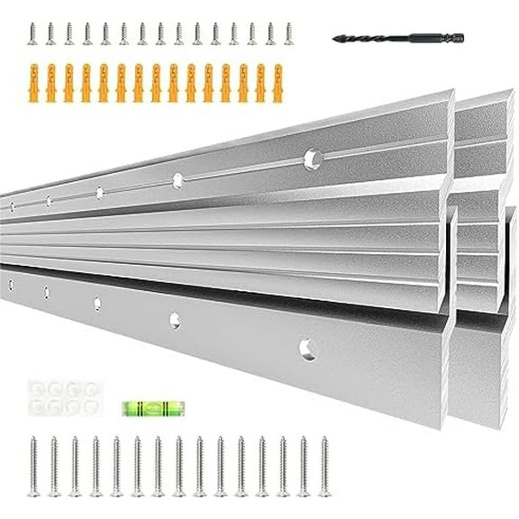 2 Pairs French Cleat Hanger 30 Inch Mirror Wall Mount Picture Hanger Aluminum Z Bar Clips PictureWhiteboards,Wall Mounting Interlocking Brackets Z-Hangers 200 lbs Support$$Tools & Hardware Other