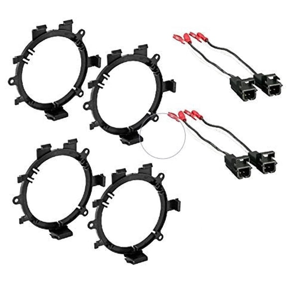 2 Pairs GMSB345 5-1/4" to 6-1/2" GM Speaker Bracket Adapter, 72-4568 Wiring Harness