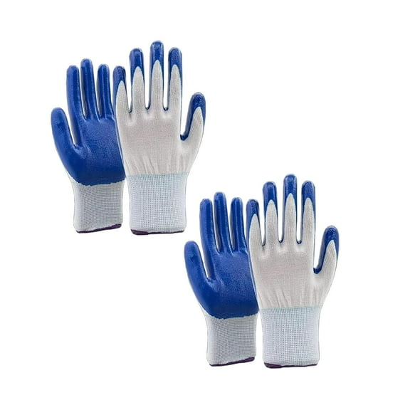 2 Pairs Gardening Gloves for Men & Women Ladies, Breathable Rubber Coated for Yard Garden, Outdoor Indoor Protective Work with Grip,Breathable Rubber-Coated Gloves for Yard & Garden,Blue 2PCS,