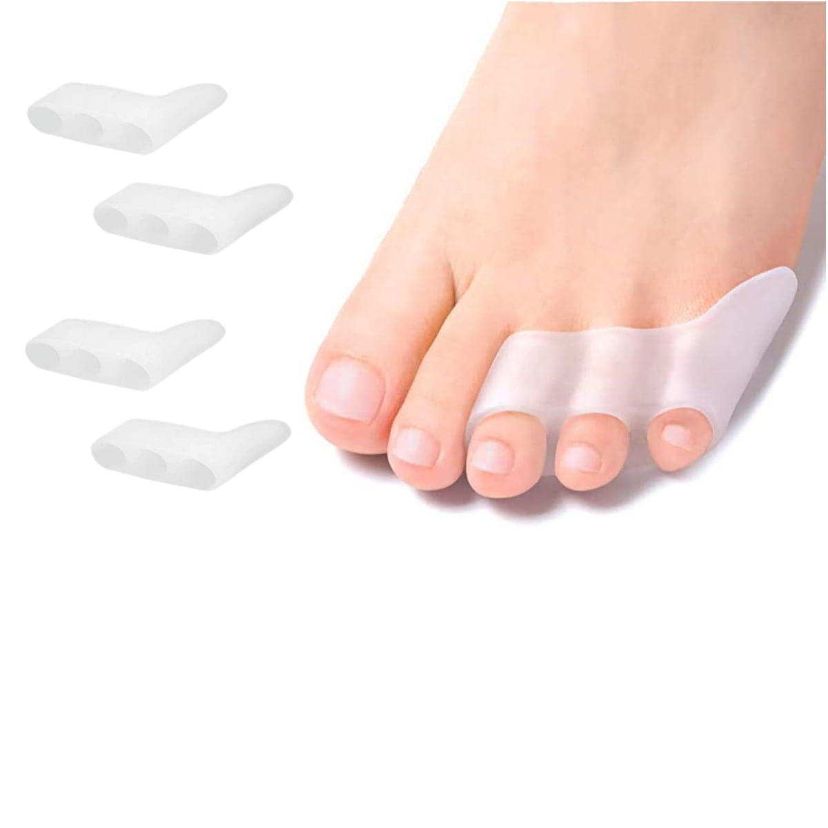 2 Pairs Gel Pinky Toe Separator, ThreeHoles Gel Little Toe Separators