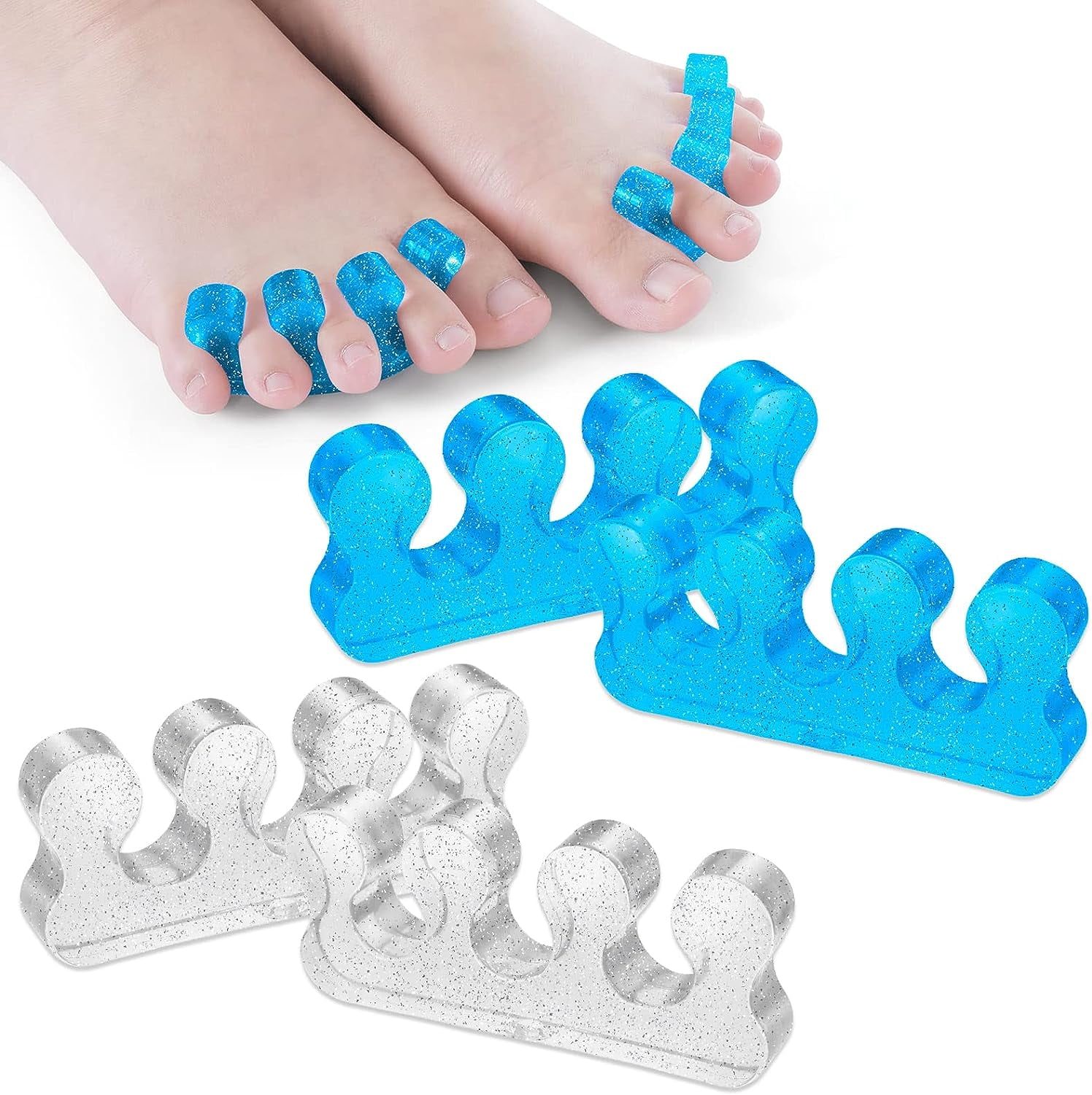 2 Pairs Gel Toe Separators, Toe Stretcher and Correctors for