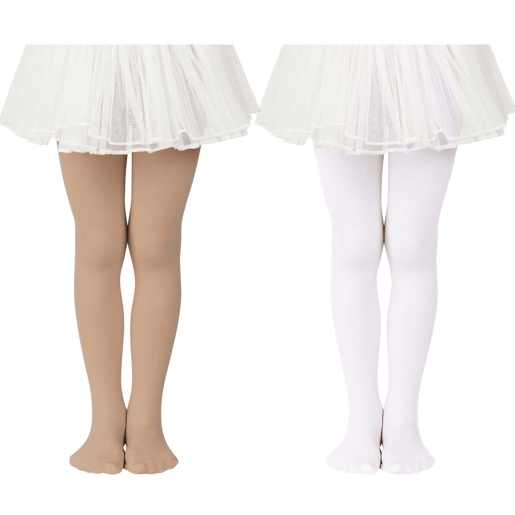 2 Pairs Girls Ballet Tights Thick Soft School Uniform Stockings for Girls Panty Hose Dance Leggings Convertible Tights 3 5 Years