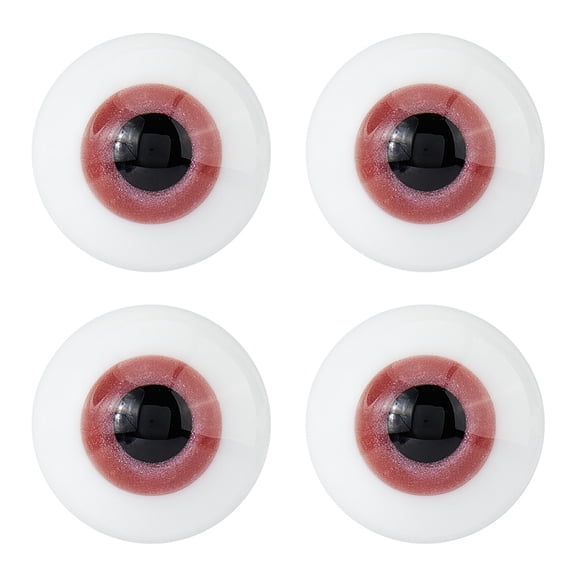 2 Pairs Glass Craft Eye for DIY Toys Puppet Plush Animal Making Half Round Indian Red 16x19mm