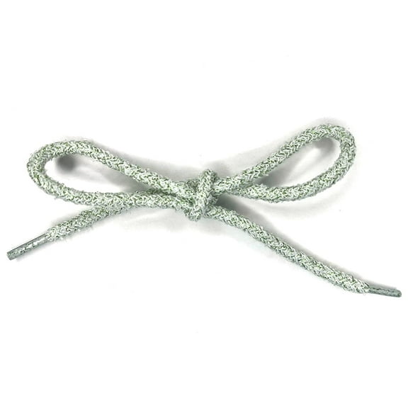 2 Pairs Glitter Metallic Shiny Shoe Laces, 5MM Round Sequin Shoelaces Shoestrings for Sneakers Boots - 47 inch / 120 cm