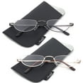 thumbnail image 1 of 2 Pairs Half Rim Moon Shape Metal Frame Spring Hinge Reading Glasses for Men for Women, Reading Glasses + 2.50, 1 of 3