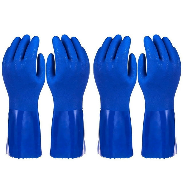 2 Pairs Heavy Duty Rubber Cleaning Gloves for Kitchen, Household