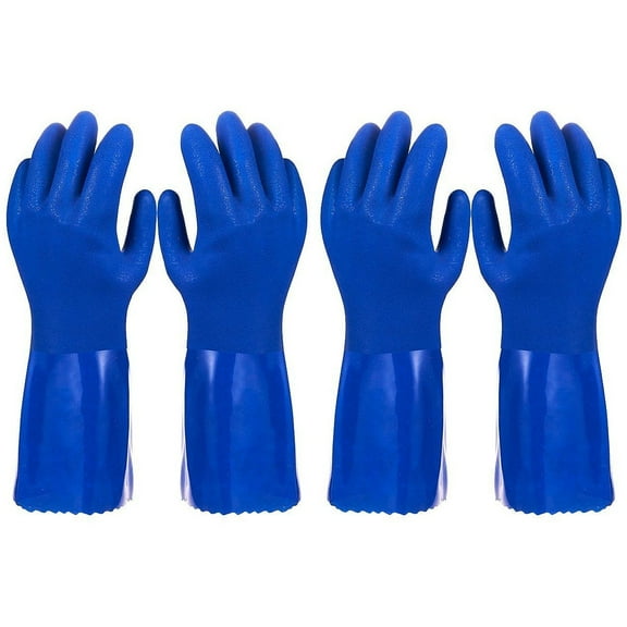 Juvale Dishwashing Gloves - Small, Blue, Snug Fit, Pack of 2 - Heavy Duty Rubber for Dishwashing & Kitchen Cleaning - Waterproof & Reusable Rubber Cleaning Gloves for Home