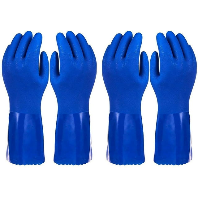 2 Pairs Heavy Duty Rubber Cleaning Gloves for Kitchen, Household