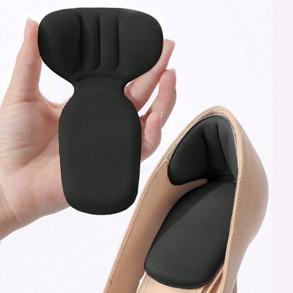 2 Pairs Heel Grips For Loose Shoes, Prevent Slip And Blister-Black