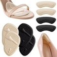 thumbnail image 1 of 2 Pairs Heel Grips with Strong Sticky Backing, Shoes Pads Sticker Heel Cushion Pads Shoe Liner Inserts for Loose Shoes Anti Blister Comfort Insole Heel Protectors (Black), 1 of 6
