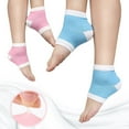 thumbnail image 1 of 2 Pairs Heel Moisturizing Socks Open Toe Socks Cracked Gel Heel Socks Foot Toeless Heel Repair Socks for Women Dry Hard Cracked Feet Blue Pink, 1 of 9