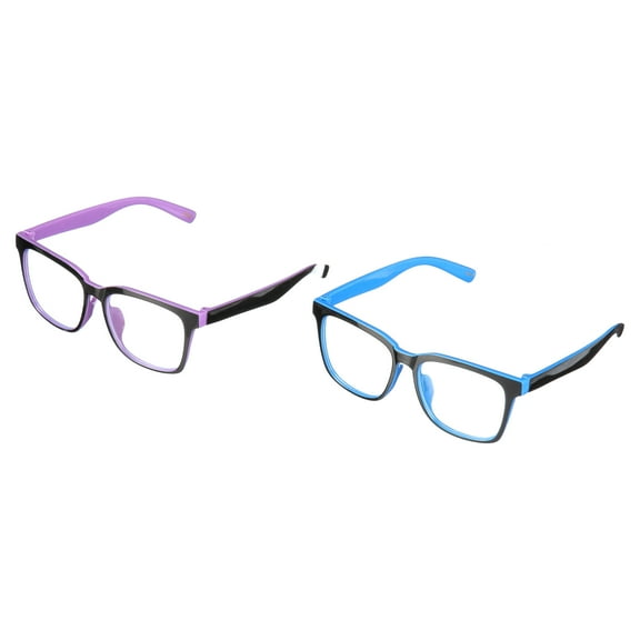 2 Pairs Kids Blue Light Blocking Glasses, Anti Eyestrain & UV Protection, Computer Gaming TV Phone Glasses for Boys Girls - Clear Lens Eye Glasses (Age 4-11)
