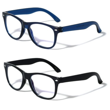 2 Pairs Kids Blue Light Blocking Glasses, Anti Eyestrain & UV Protection, Computer Gaming TV Phone Glasses for Boys Girls - Clear Lens Eye Glasses (Age 3-10)