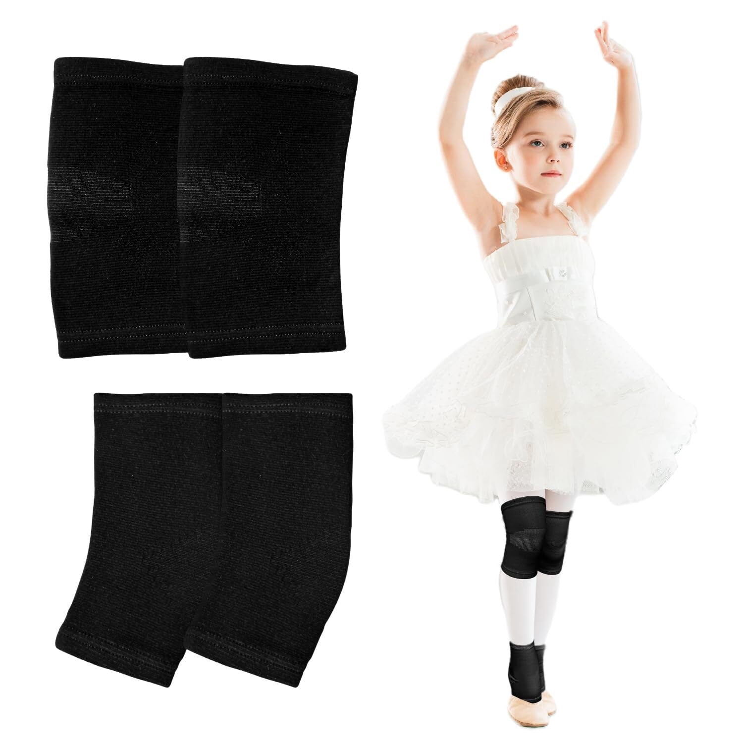 2 Pairs Kids Compression Knee Braces and Ankle Supports, Children Non ...