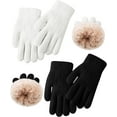 thumbnail image 1 of 2 Pairs Kids Fleece Lined Gloves Winter Thick Warm Thermal Cable Knit Gloves for 6-10 Years Boys Girls, 1 of 6