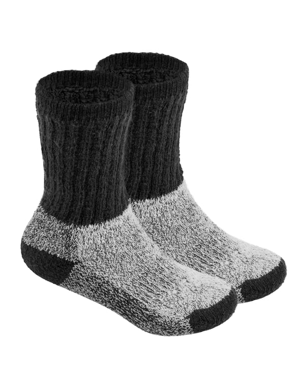 2 Pairs Kids Thermal Socks for Cold Weather Skiing Snow etc Insulated Heat-Trapping Warm Winter Socks Girls Boys Heated Boot Crew Socks Moisture Wicking