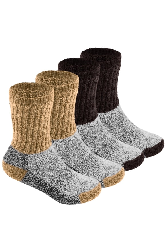 2 Pairs Kids Thermal Socks for Cold Weather Skiing Snow etc Insulated Heat-Trapping Warm Winter Socks Girls Boys Heated Boot Crew Socks Moisture Wicking