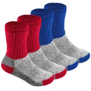 DEBRA WEITZNER 2 Pairs Kids Thermal Socks for Cold Weather Skiing Snow etc Insulated Heat-Trapping Warm Winter Socks Girls Boys Heated Boot Crew Socks Moisture Wicking