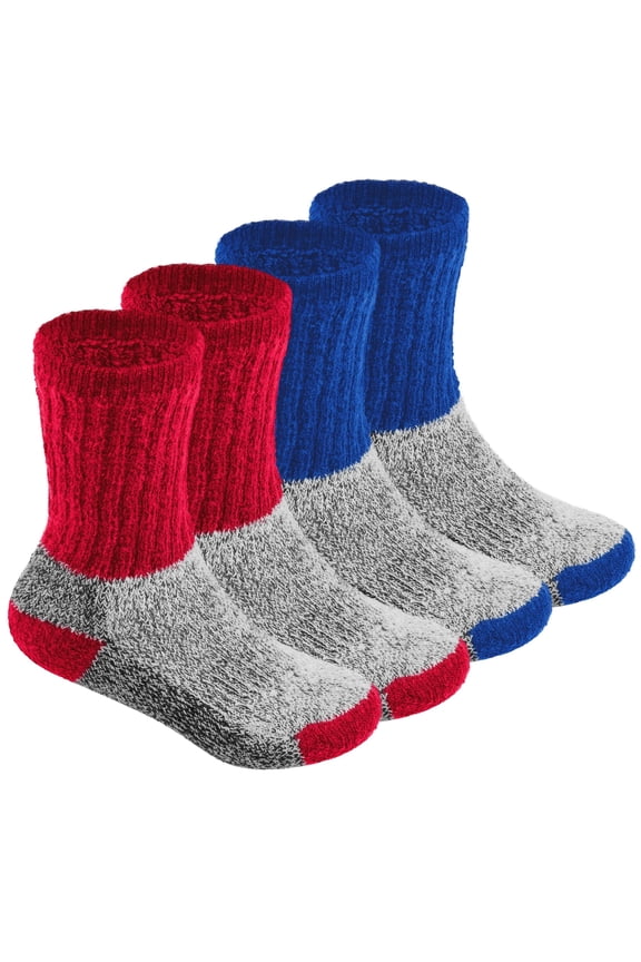 2 Pairs Kids Thermal Socks for Cold Weather Skiing Snow etc Insulated Heat-Trapping Warm Winter Socks Girls Boys Heated Boot Crew Socks Moisture Wicking