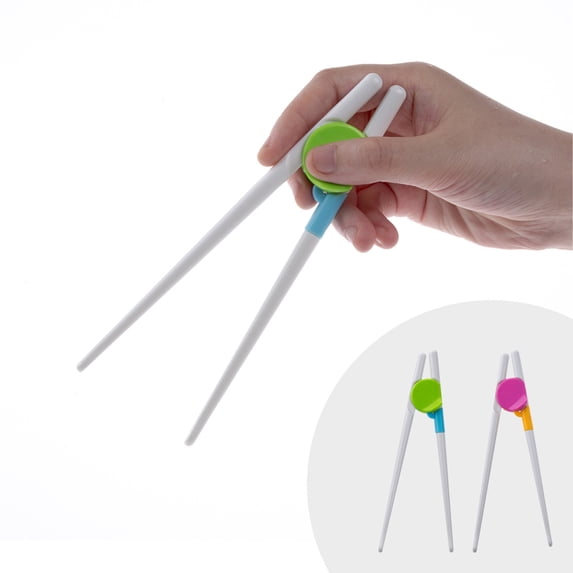 2 Pairs Kids Training Chopsticks, Chop Sticks Reusable Dishwasher Safe | Children Learning Practice Kid Chopsticks for Beginners Toddler, Develops Fine Motor Brain Skills