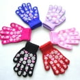 thumbnail image 1 of 2 Pairs Kids Winter Warm Gloves Toddler Full Finger Winter Gloves Knit Gloves for Kids Children Girls Aged 5-10 Year, 1 of 7