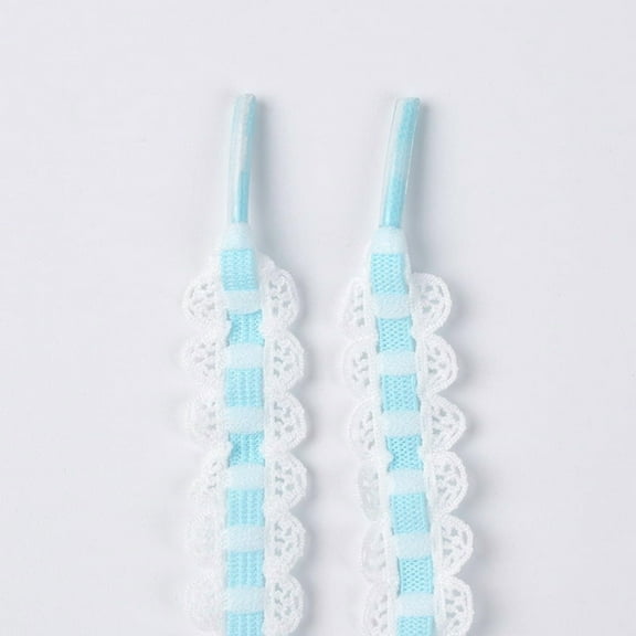 2 Pairs Lace Shoelaces for Sneakers: 1.5CM Elastic Lacy Shoe Laces for Women - 47 inch / 120CM