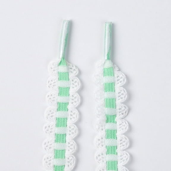 2 Pairs Lace Shoelaces for Sneakers: 1.5CM Elastic Lacy Shoe Laces for Women  - 47 inch / 120CM