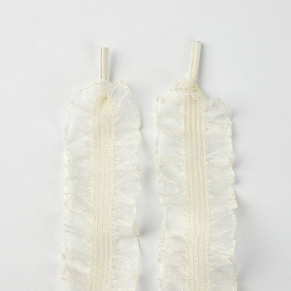 2 Pairs Lace Shoelaces for Sneakers: 3CM Wide Elastic Lacy Shoe Laces for Women - 47 inch / 120CM