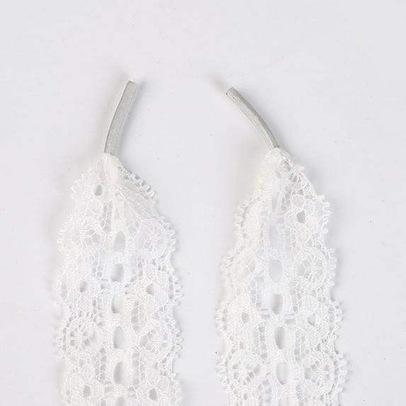 2 Pairs Lace Shoelaces for Sneakers: 3CM Wide Lacy Shoe Laces for Women