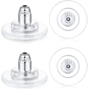 2 Pairs Large Earring Backs,925 Sterling Silver Earring Backs Replacements for Diamond Studs,14K Gold Plated Hypoallergenic Secure Earring Backs 12MM Silver