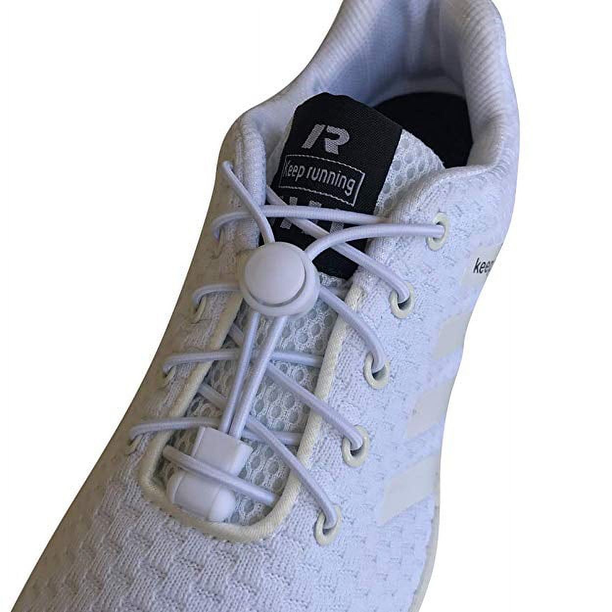 1 Pair No-Tie Elastic Flat Shoelaces – Lazy Tieless System For All Shoes (Polyester)