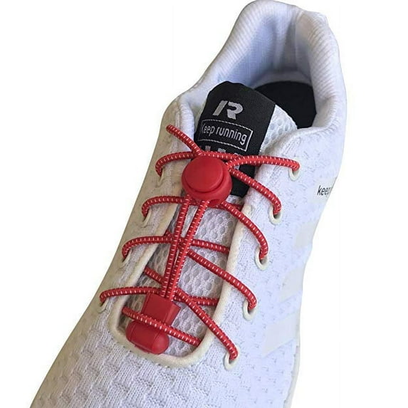 2 Pairs Lazy No Tie Elastic Tieless Lock Laces Shoe Laces Strings for Kids Adults Running Jogging Athletic Sports