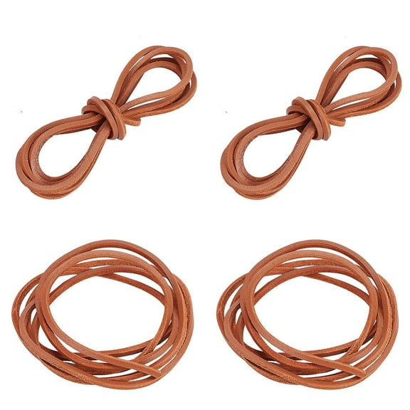 2 Pairs Leather Laces 55 Inch Flat Leather Shoe Laces Brown Cowhide Shoelaces Durable Leather Strings DIY