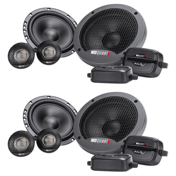 MB Quart FSB216 6.5" 280 Watt Car Audio Component Speakers Black - 4 Items