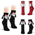thumbnail image 1 of 2 Pairs Magnetic Holding Hands Socks, 2026 Upgrade Couple Socks Funny Christmas Socks Valentine Gifts, 1 of 7