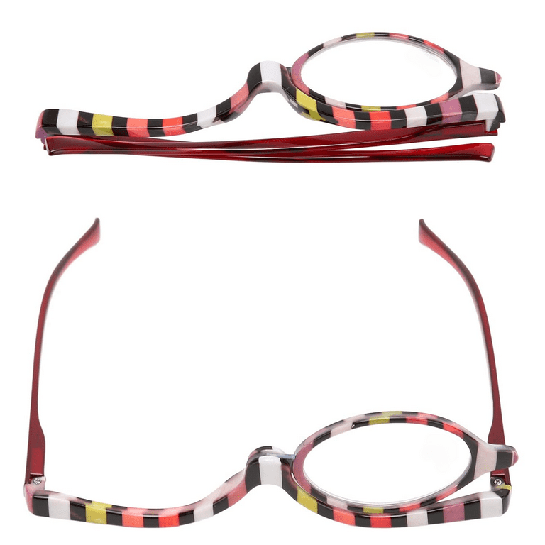 2 Pairs Magnifying Make up Eyeglasses Single Lens Rotating Makeup Reading Glasses for Women