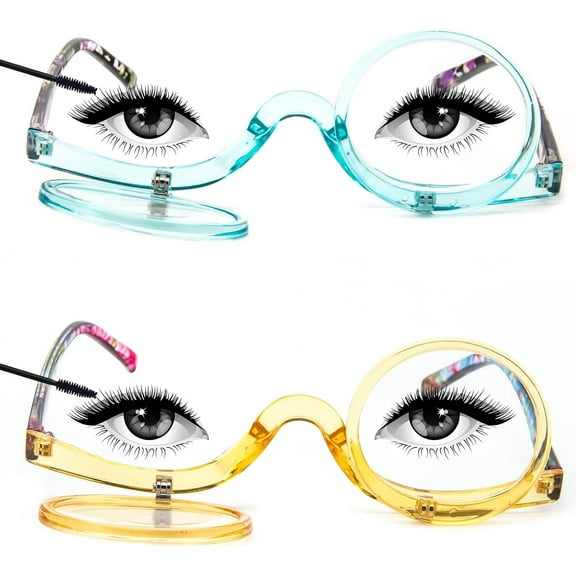 2 Pairs Makeup Reading Glasses for Women Magnifying Flip Down Cosmetic Readers