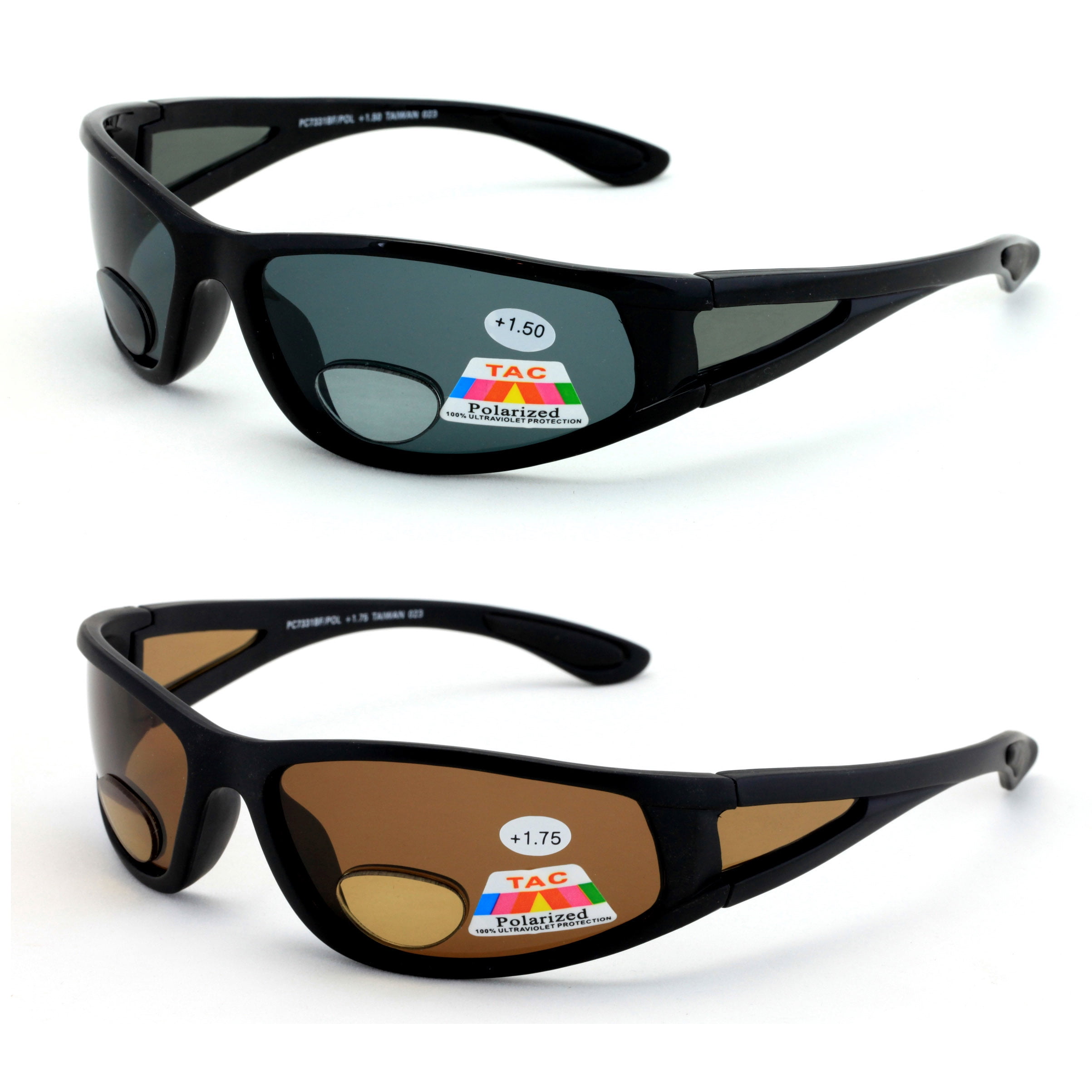 2 Pairs Men Polarized fly fishing sunglasses with magnification bifocal lens readers outdoor reading +1.50