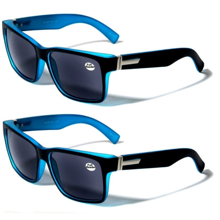 2 Pairs Men Reading Sunglasses - Outdoor Full Tint Reader Glasses For Large Head +4.00