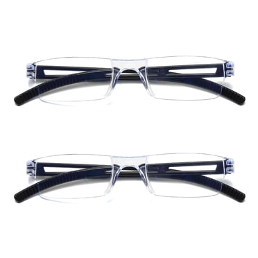 2-Pack Blue Light Blocking Reading Glasses - Rimless, Unisex, Computer Readers, B&Q