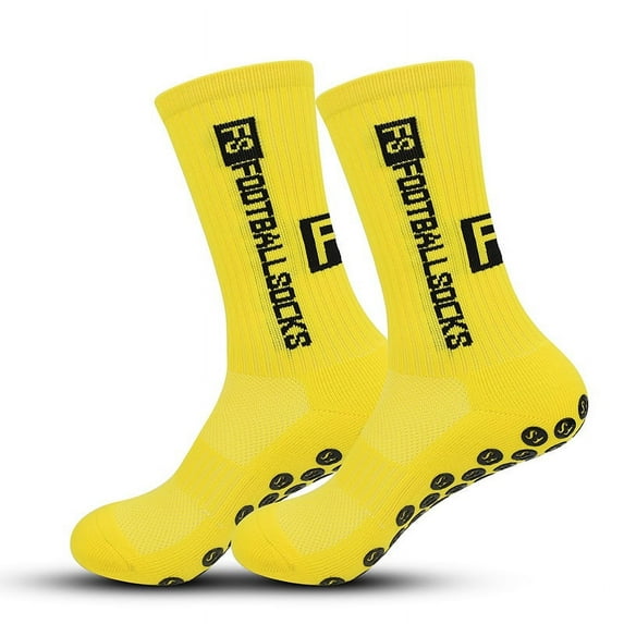 2 Pairs Men's Grip Socks Soccer, Non Skid Ball Socks Anti Slip Non Slip Grip Pads for Football Basketball Sports Grip Socks for men 9-12, Thickened Bottom - Enhanced Foot Support and Sweat Discharge