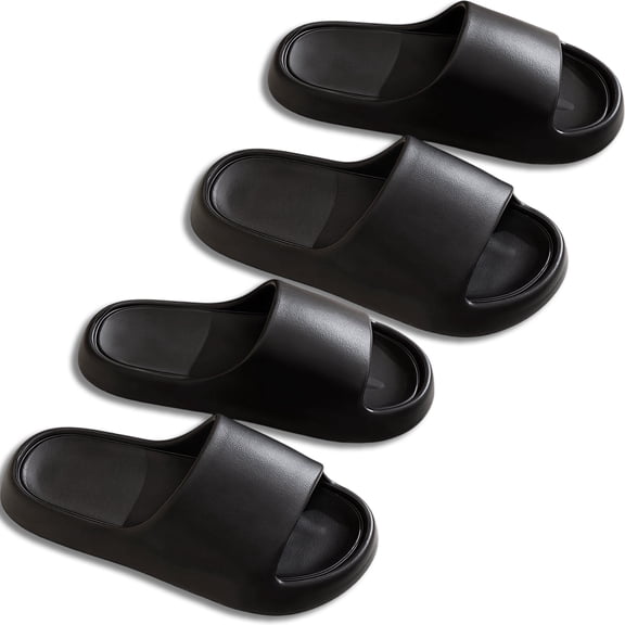 2 Pairs Men EVA Slippers Lightweight Soft Sole House Shoes Non Slip Breathable Indoor Outdoor Sandals for Home Shower Beach