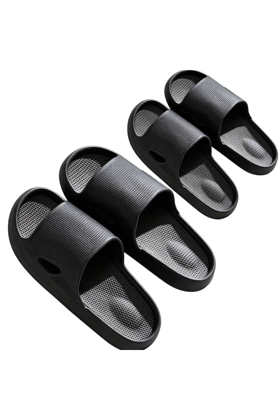 2 Pairs Mens Cloud Slides Soft EVA Foam Recovery Sandals Non-Slip Shower Shoes House Slippers Indoor Outdoor