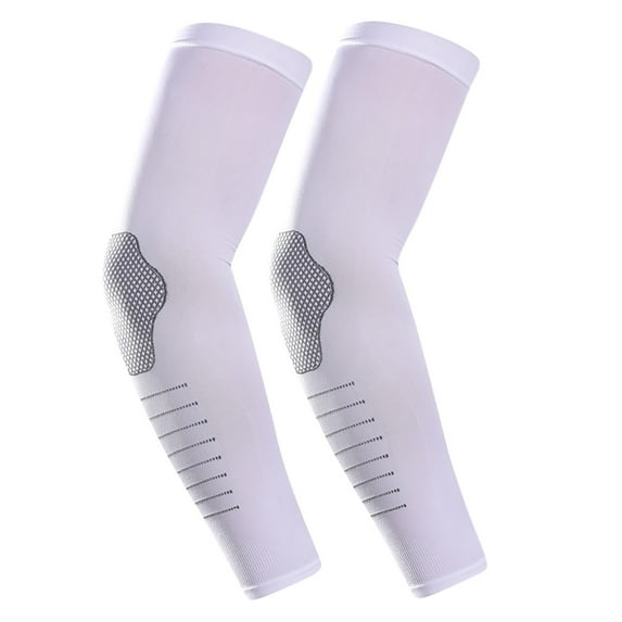 2 Pairs Mens Cycling Arm Sleeve Sun Protection Padded Elbow Sleeves Seamless Cooling Silk Arms Guards Summer