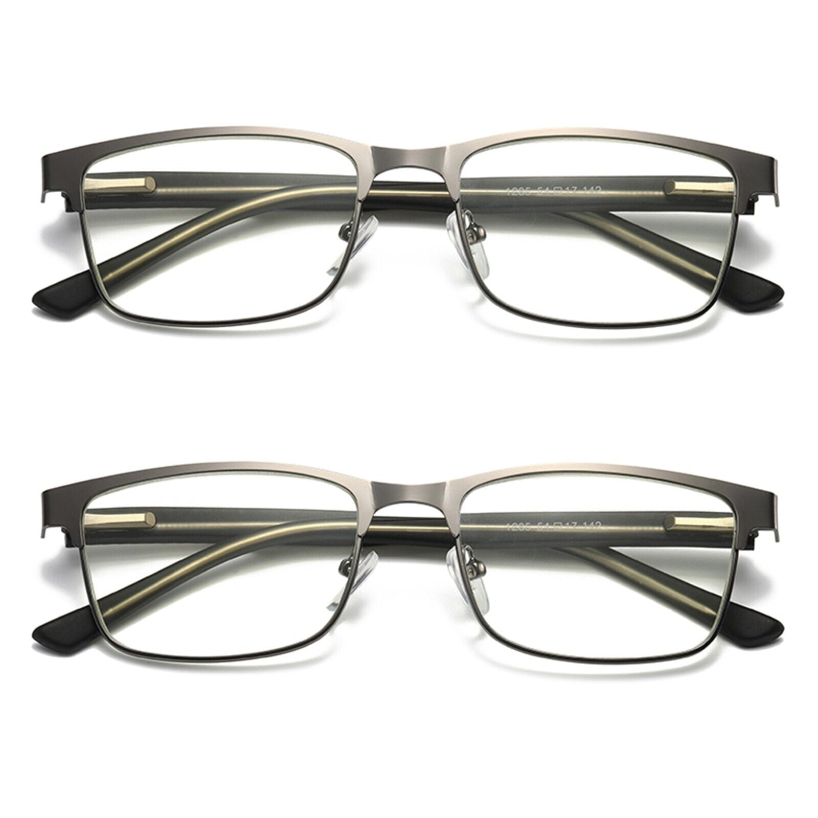2 PK Brass Metal Frame Mens Reading Glasses Spring Hinge Blue Light 666168