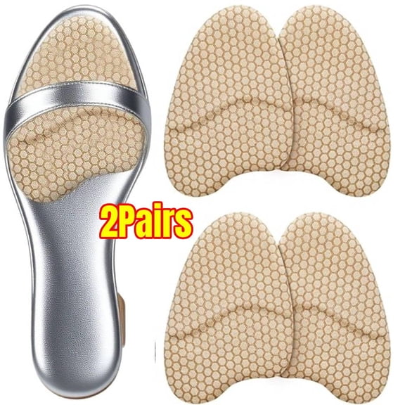 2 Pairs Metatarsal Pads for Women - Ball of Foot Pain Relief Cushions | Invisible Gel Inserts with Non-Slip Adhesive for High Heels & Dress Shoes All-Day Comfort