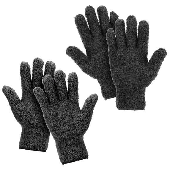 2 Pairs Microfiber Dusting Gloves Flexible and Convenient No Shedding Dust Cleaning Glove, Wipes for Blinds, Lamps, Car, Furniture, and Hard-to-Reach Corner Gaps