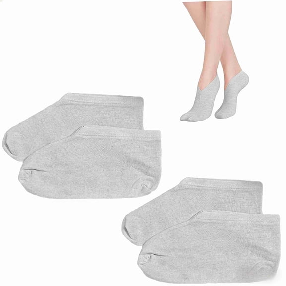 2 Pairs Moisturizing Socks, Reusable Cotton Moisture Enhancing Soft Spa Absorbing Lotion Socks for Women and Men(Gray)